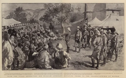 Con la spedizione di Tirah, Sir William Lockhart che detta i termini agli Orakzai-Afridis a Maidan